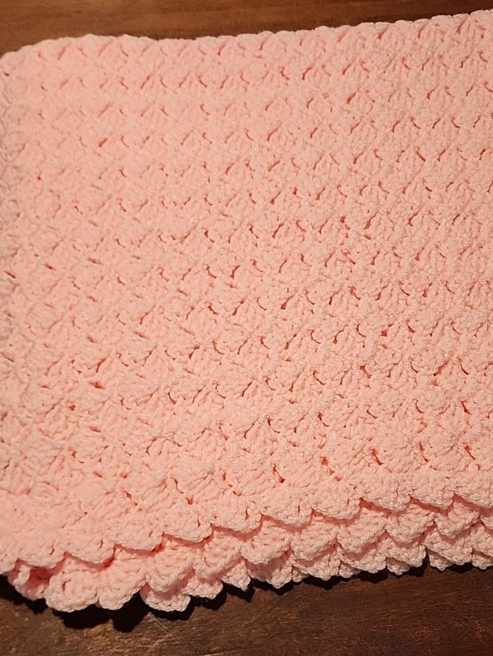 Hand Crafted Pink Crochet Baby Blanket